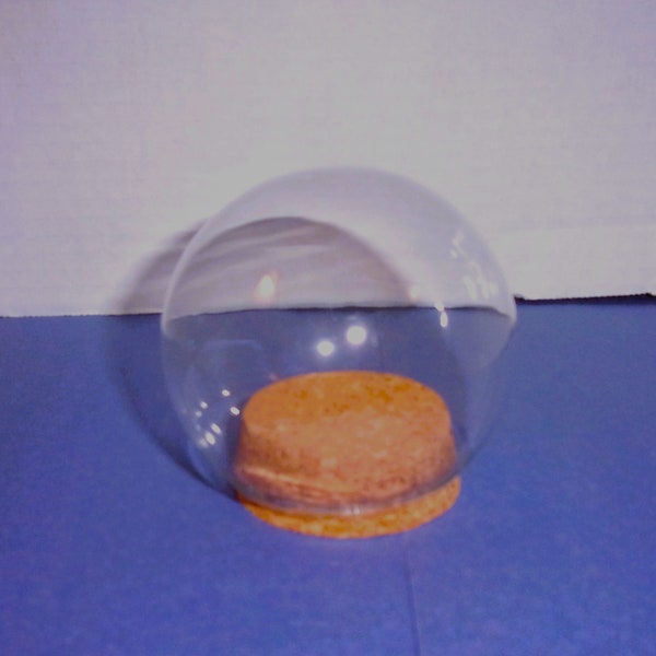 Round Glass Dome with Cork Base/Single or Set of 2/ Craft Supplies*