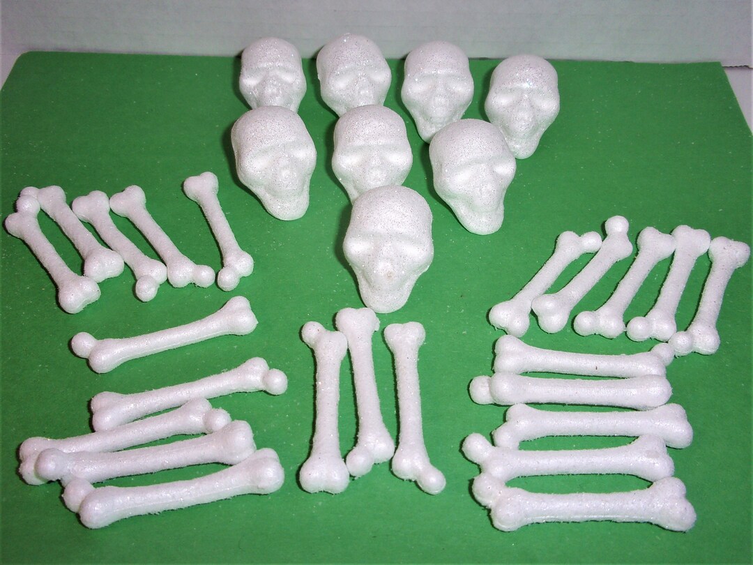 Halloween Styrofoam Skulls & Bone Parts/holiday/ Craft Supplies Etsy