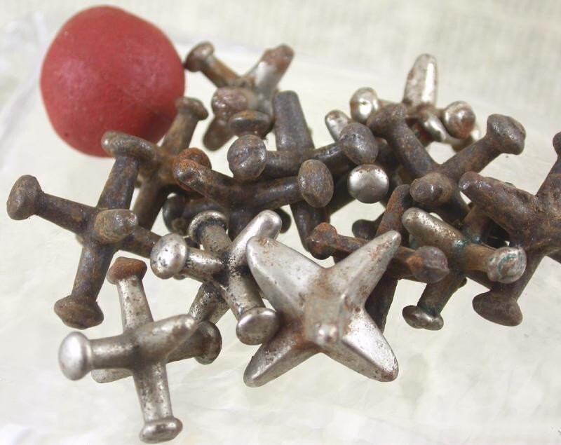 Antique Jacks. Set of 14 with a Ball. 1940s or 1950s Thick Etsy