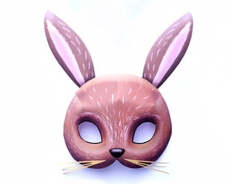 DIY Brown Rabbit Mask Template: Printable Paper Mask (PDF Pattern)