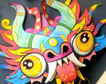 DIY Diablada Festival Mask Printable PDF Template & Educational Kit (PDF Download)