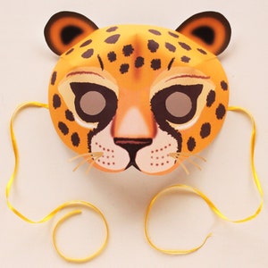 Leopard mask template DIY no sew mask pattern. Instant make Leopard mask with our easy to download PDF printable templates by Happythought