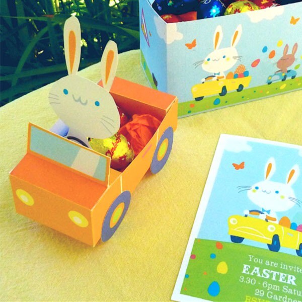 Easter Bunnies in Cars Printable Party Kit. Instantly Download Etsy