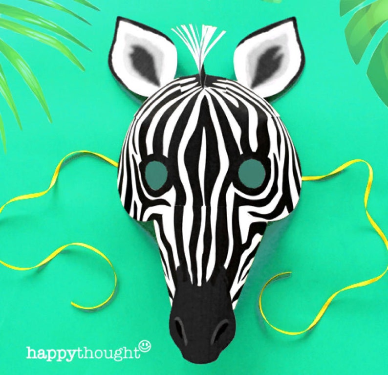 DIY Zebra Mask Template: Printable Animal Mask (PDF Pattern) - Etsy