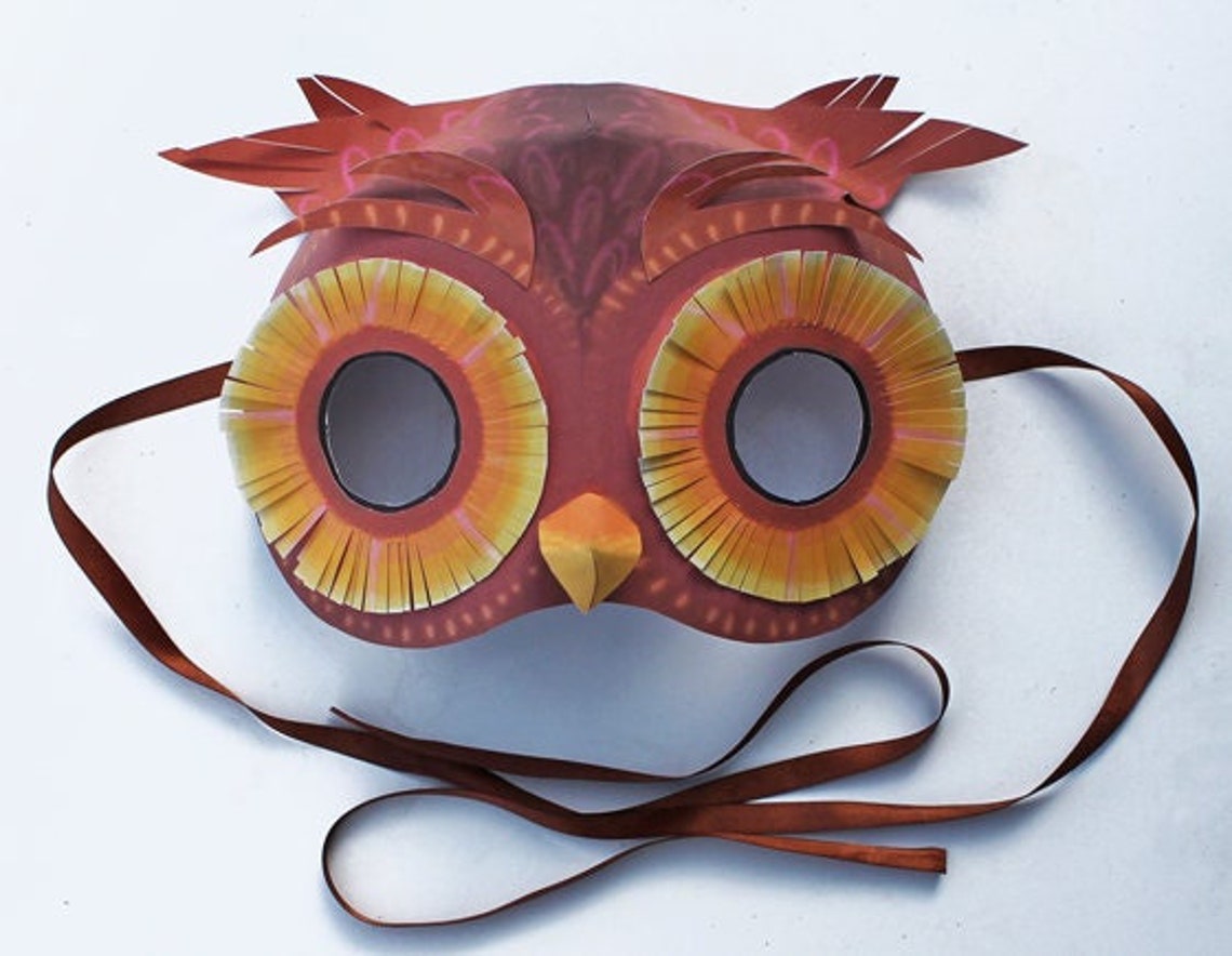 Owl Mask Template DIY No Sew Mask Pattern. Instantly Make and - Etsy