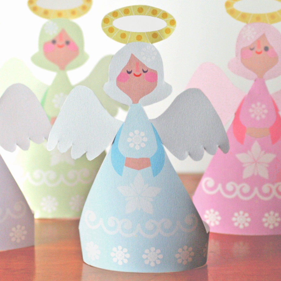 Gorgeous Christmas Angels Printable Paper Ornament Kit. - Etsy