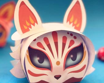 Kitsune Fox Gift Box Template: DIY Paper Craft (Digital PDF Download)
