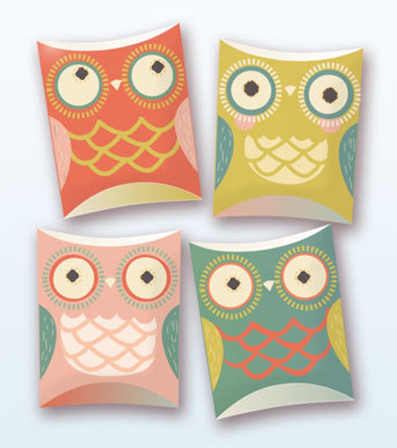 Owl pillow gift boxes PDF template image 1