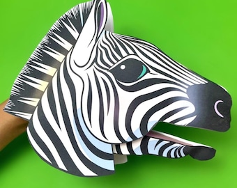 DIY Zebra Hand Puppet Craft Template: Printable Activity (PDF)