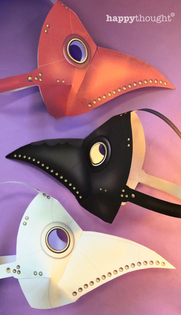 Plague Doctor Mask Template No Sew Mask Pattern. Make a Paper - Etsy