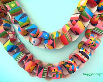 Chunky Paper Chain garland: DIY Paper Craft (Digital PDF Download)