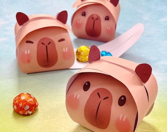 Capybara Gift Box Template: DIY Paper Craft (Digital PDF Download)