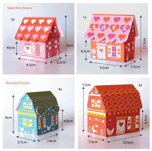 Printable Gift Box Templates: 7 Sets, Party Favors (PDF Download) - Etsy