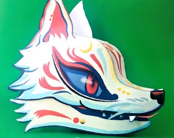 Kitsune Fox Puppet Craft Templates: DIY Printable Masks (PDF Download)