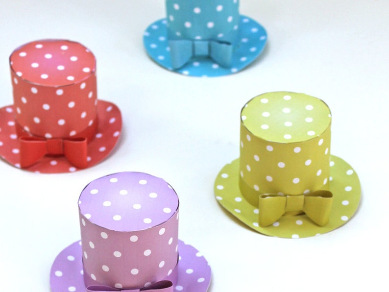 Polka Dot Mini Top Hat Templates/patterns With an Easy No-sew - Etsy