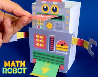 Magic Robot Calculator craft: DIY STEM Template (Digital PDF Download)