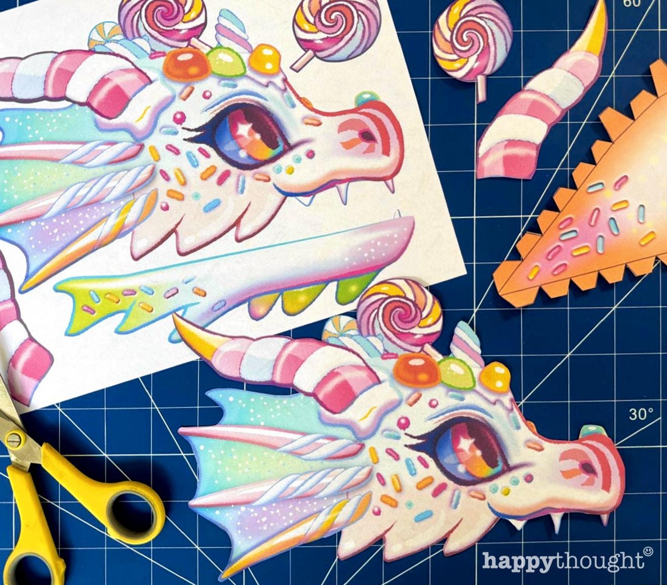 DIY Candy Dragon Hand Puppet Craft Template (PDF Download) - Etsy