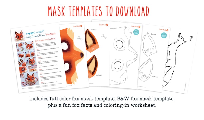 DIY Fox Mask Template: Printable Paper Mask Pattern (PDF) - Etsy