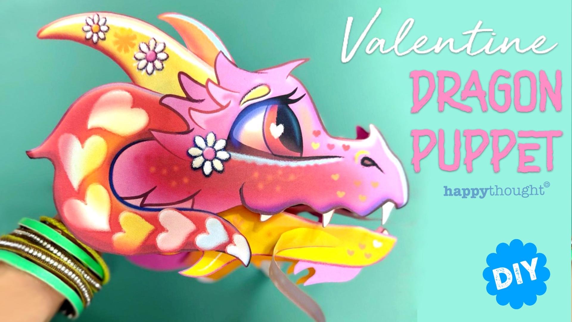 DIY Valentine Dragon Hand Puppet Craft Template (PDF Download) - Etsy
