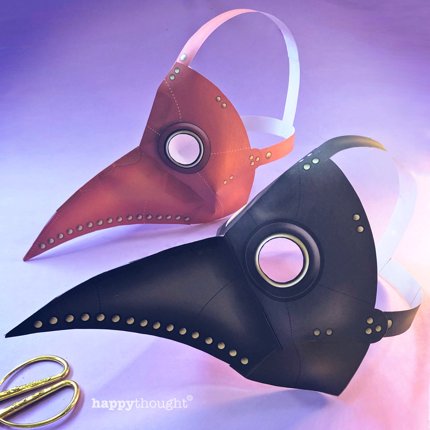 Doctor Peste LED, Máscara de Cuervo de la Peste Negra con Hilo de Luz Led  en Ojos y Pico, Disfraz de Médico de la Plaga Ideal para Halloween