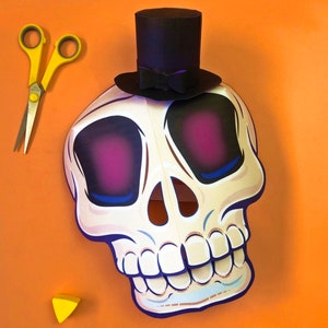 XL Skull mask template DIY no sew mask pattern. Instantly make a calavera or skull mask. Download PDF printable templates by Happythought