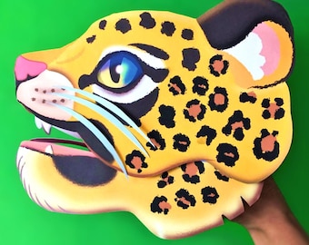 DIY Leopard Hand Puppet Craft Template (Digital Download)