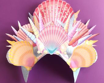 DIY Mermaid Crown Template: No-Sew Printable Seashell Headdress (PDF)