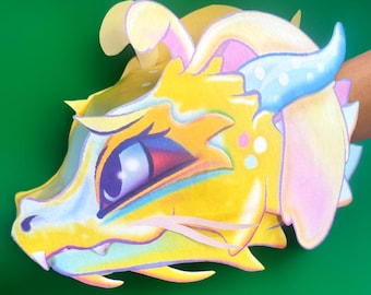 DIY Easter Dragon Hand Puppet Craft Template (PDF Download)