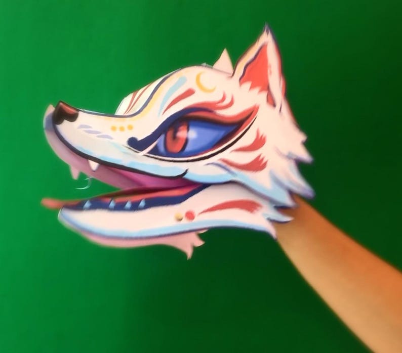 Kitsune Fox DIY Craft Kit: Masks, Puppets, Pop-up Card (PDF Download ...