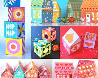 Printable Gift Box Templates: 7 Sets, Party Favors (PDF Download)