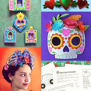6 atividades artesanais do Dia dos Mortos. Saiba mais sobre El Dia de los Muertos. Mais de 40 planilhas em PDF para impressão, fáceis de usar para professores - por Happythought.