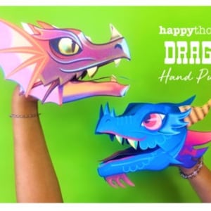 3 Printable DIY Dragon Hand Puppet Craft Templates Homemade Dragon
