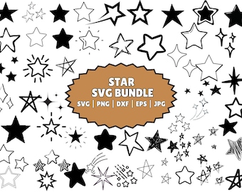 Star SVG Bundle: Weihnachten, Nacht, leuchtende Sterne Designs (Digitaler Download)