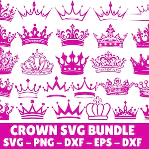 Royal Crown SVG Bundle: King, Queen, Princess (Cut Files)