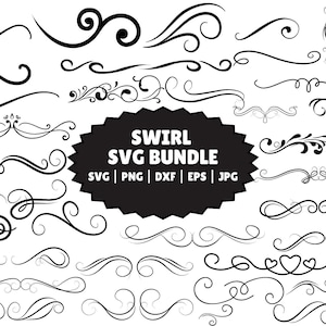 Wir SVG, Dekoracyjny Wir Clipart, Rozkwit SVG, Ozdobny Wir PNG, Elegancki Plik Cięcia Wiru, Projekt Cricut Flourish, Natychmiastowe Pobieranie