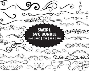 Elegant Swirl SVG Clipart: Cricut Flourish Design (Digitaler Download