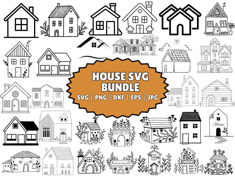 House SVG Bundle: Home Clipart, Vector Graphics (digital Download) - Etsy
