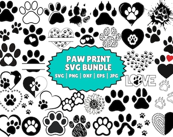 Pfotenabdruck SVG Set: Hund & Katze Pfoten Designs (Digitaler Download)