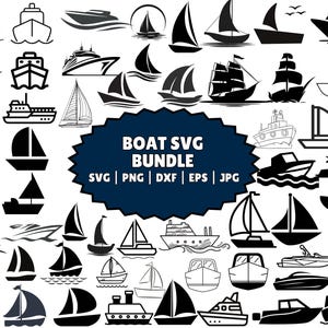Boat SVG Bundle, Sail Boat Svg, Ship Svg, Speedboat Svg, Cruise Ship Svg, Boat PNG Bundle, Boat Clipart, Boat SVG Cut Files for Cricut