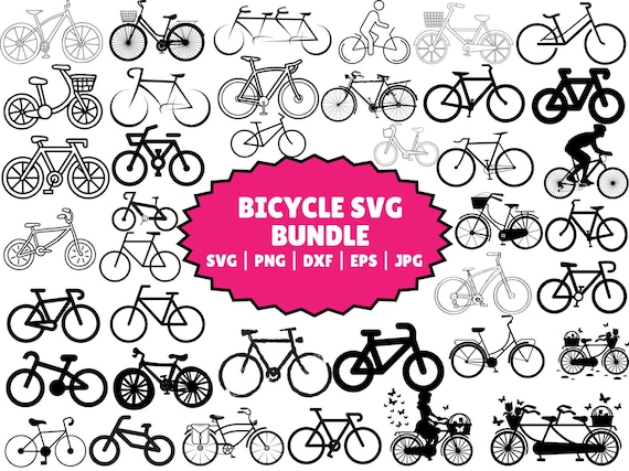 Bicycle SVG Bundle: Bike Clipart, Cut Files (Digital Download)