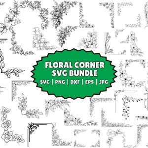 Corner svg Bundle | Corner svg | Floral corner svg files | Decorative Page Corner SVG | Corner Pattern Border Frames Svg |Instant Download