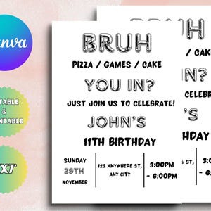 Modelo de convite de aniversário para irmão, convite para irmão, convite para irmão, festa para irmão, festa para meninos adolescentes, irmão, é meu aniversário, Canva