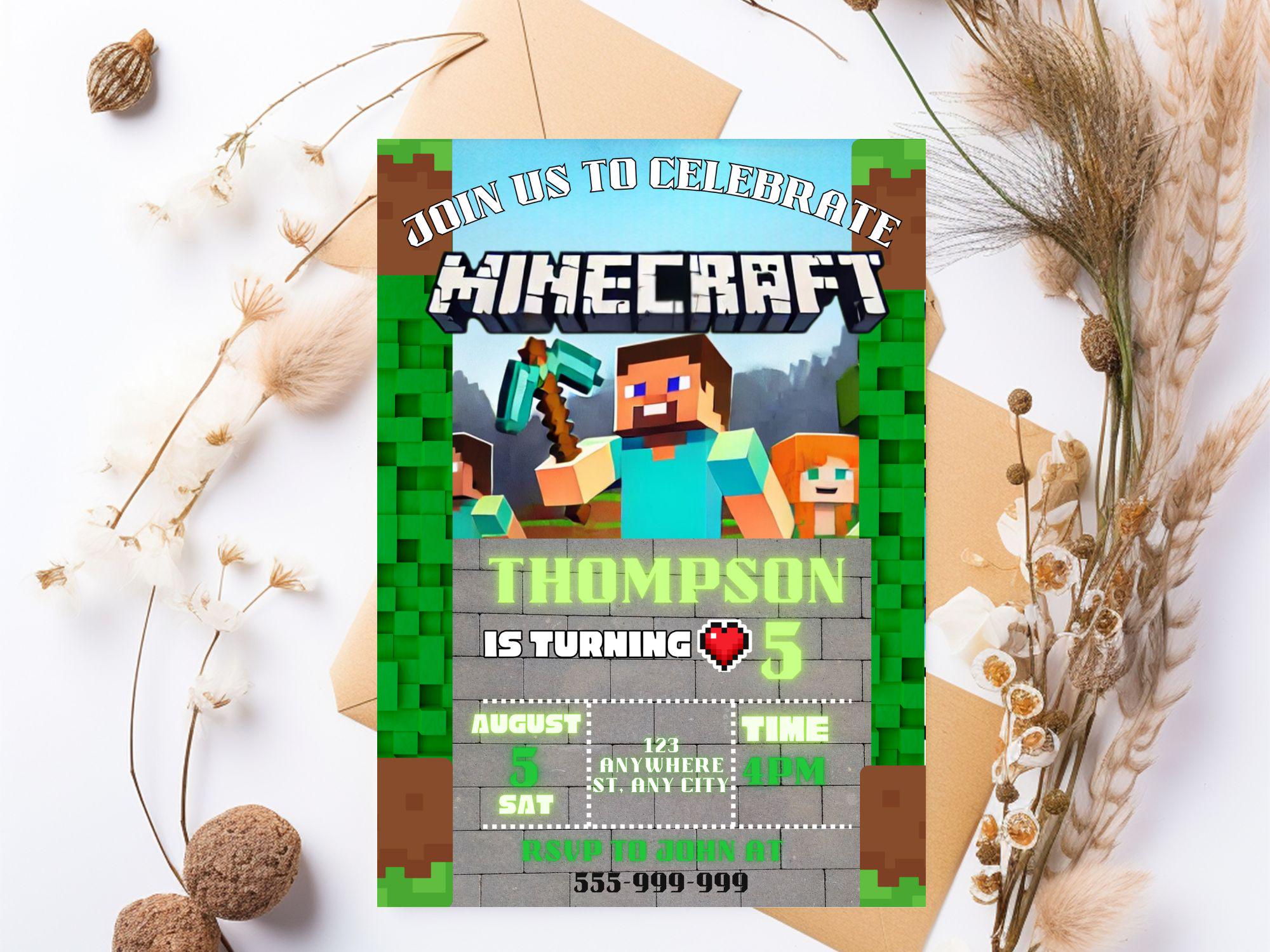 Editable Minecraft Canva Invite