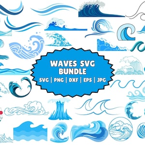 Ocean Wave SVG Bundle: Nautical Cut Files (Digital Download)