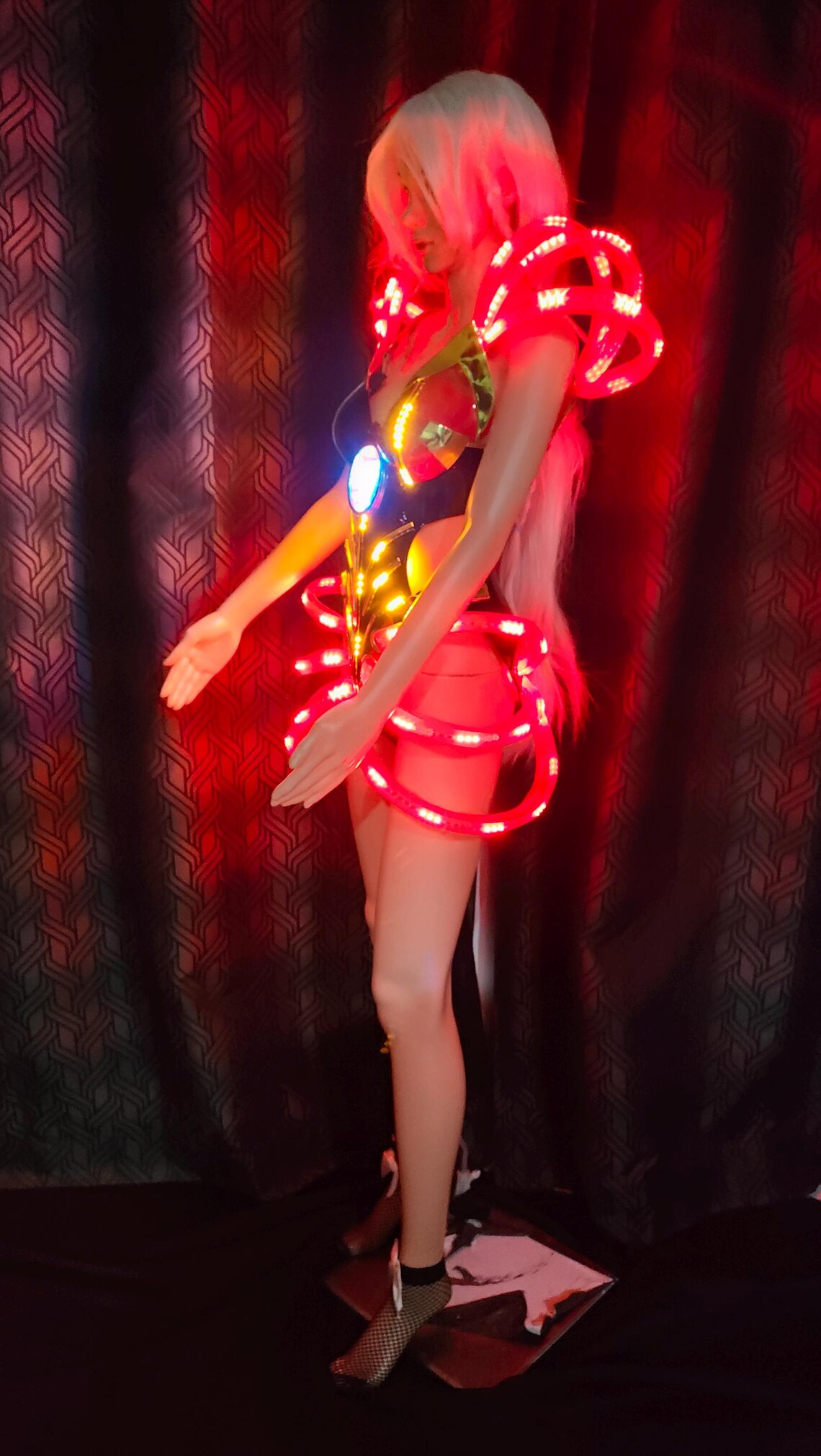 LED Light-up Cosplay Bodysuit Costume With Neon Tubes - Futuristic ...