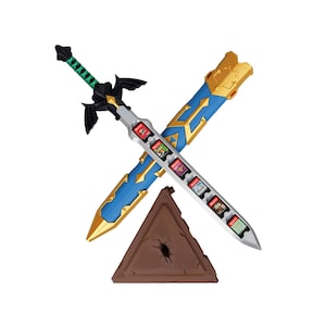 Master Sword Switch-gamekaarthouder – 3D-geprint, op legende geïnspireerd display met omhulsel en basis, perfect voor Zelda-fans en gamers