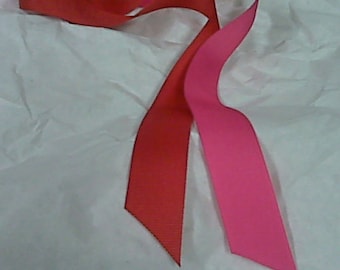 Impactante cinta rosa Grosgrain rosa y/ o rojo 10 yrds