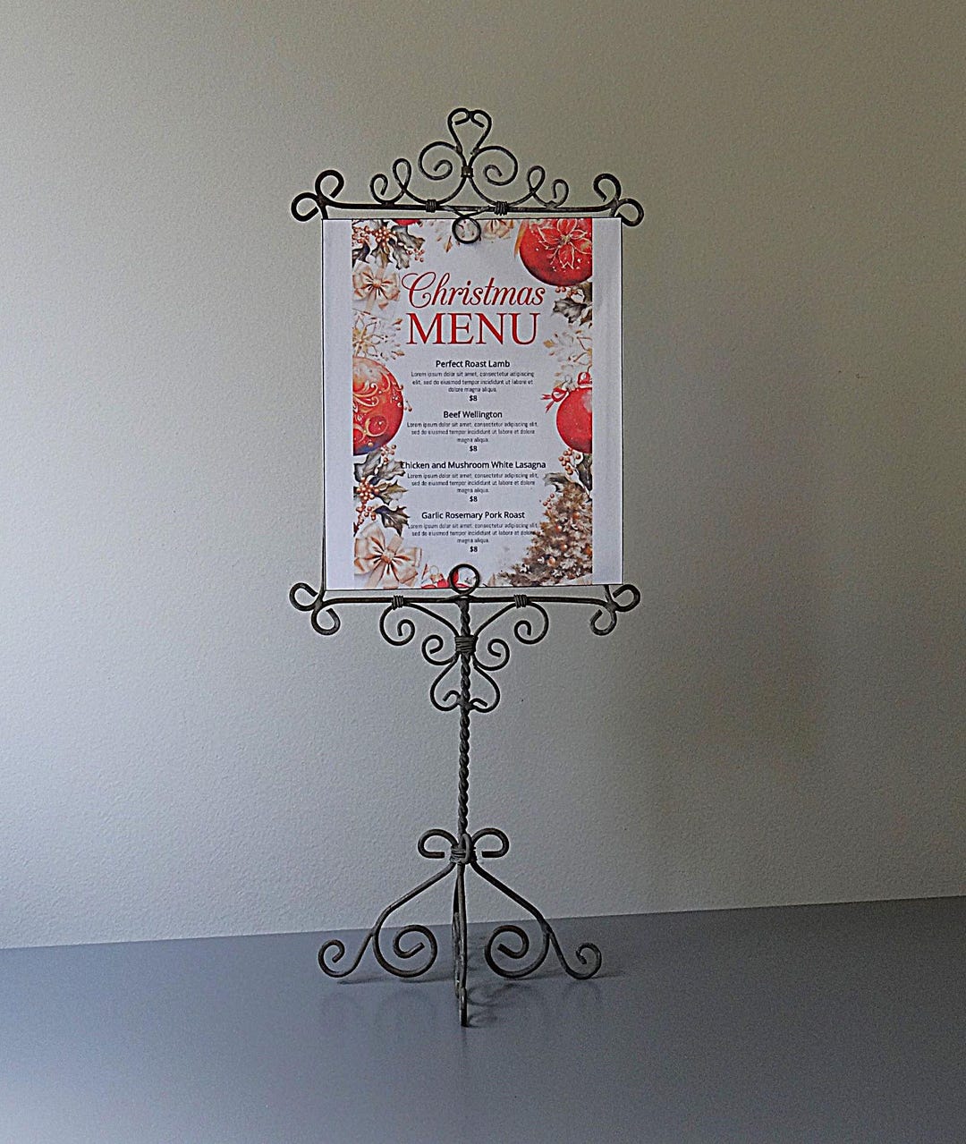 How to Display a Menu on a Table Wire Table Menu Holder, Vintage French ...