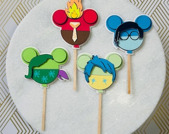 Inside out cupcake toppers