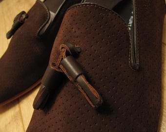 Kurt Geiger Brown Suede Tassel Loafers, UK 9 / US 10